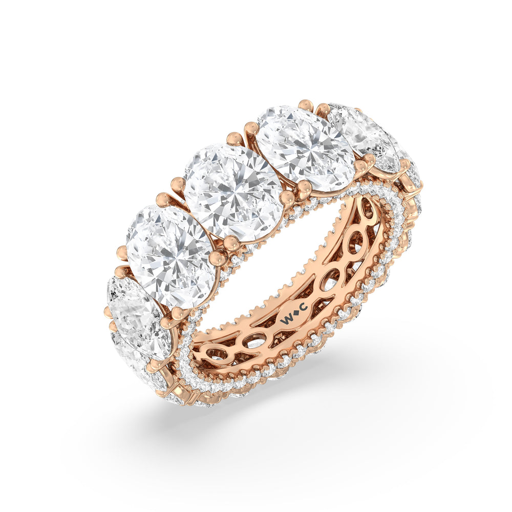 The Broome Diamond Band with 18KT Rose Gold Cut Diamond in 14KT Rose Gold view 4
