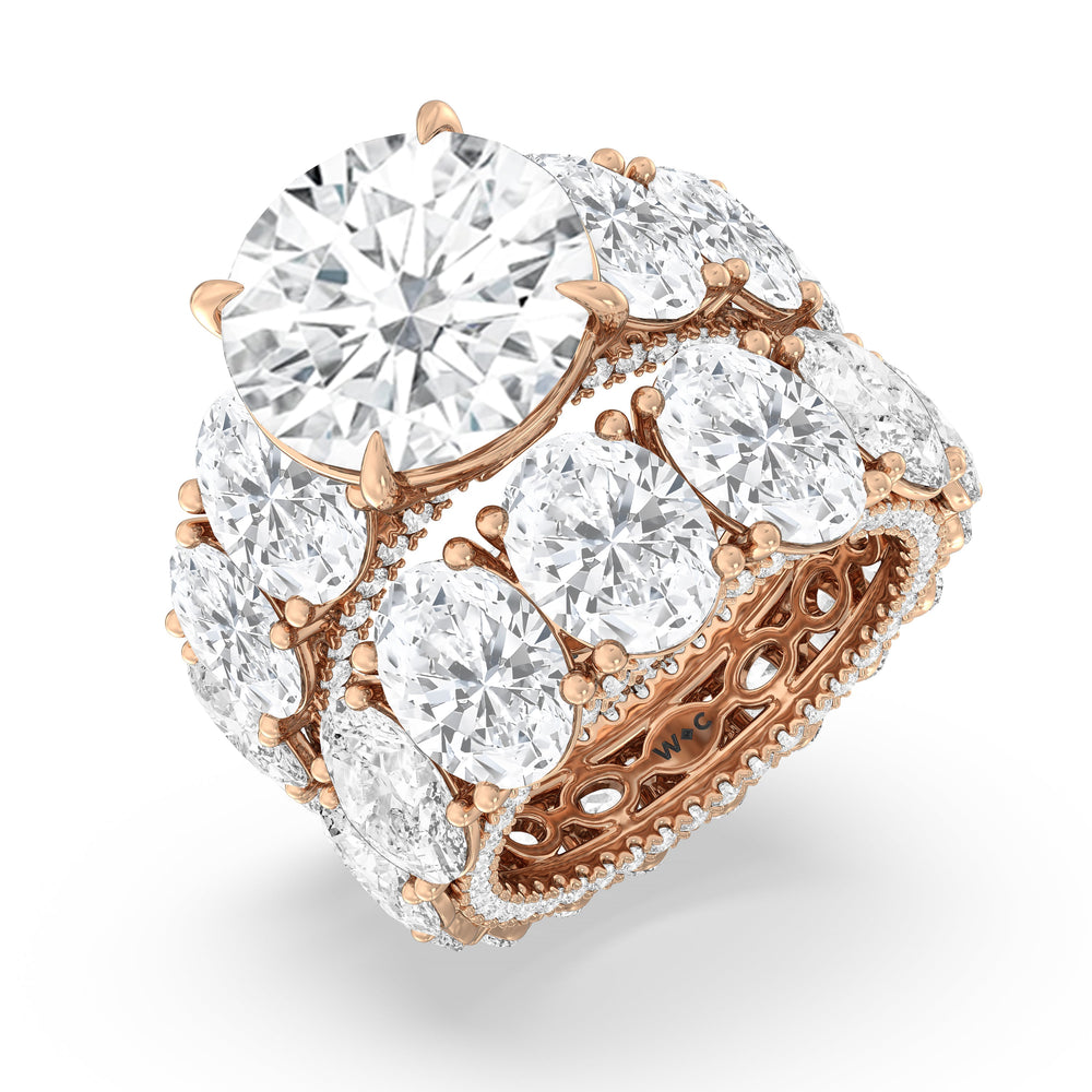 The Broome Ring with Oval Cut Diamond in 14KT Rose Gold view 4
