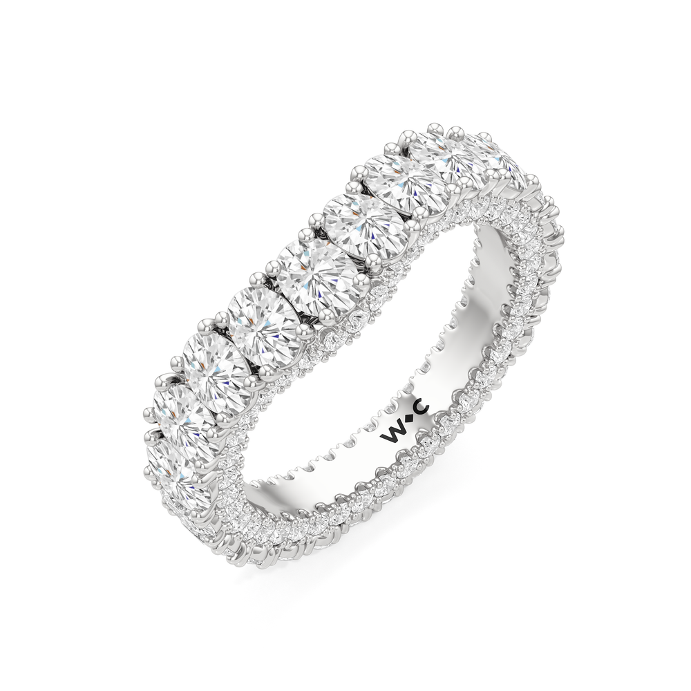 The Broome Diamond Band with Platinum Cut Diamond in 14KT Platinum view 5
