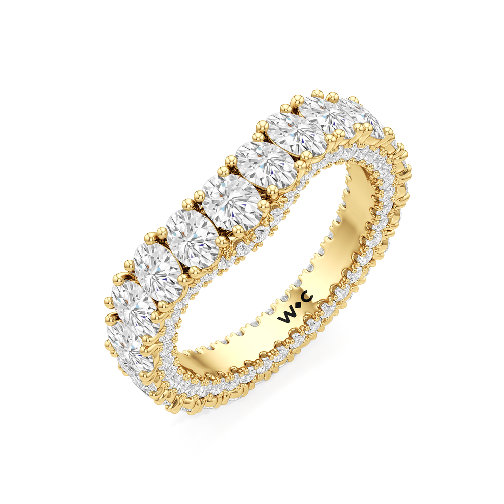The Broome Diamond Band with 18KT Yellow Gold Cut Diamond in 14KT Yellow Gold view 5
