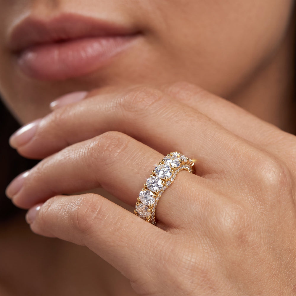 The Broome Diamond Band with 18KT Yellow Gold Cut Diamond in 14KT Yellow Gold view 2

