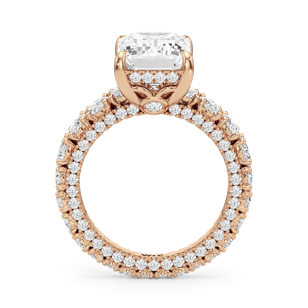 Emerald Cut The Broome Ring with Lab Grown Diamond in 14KT Rose Gold view 4
