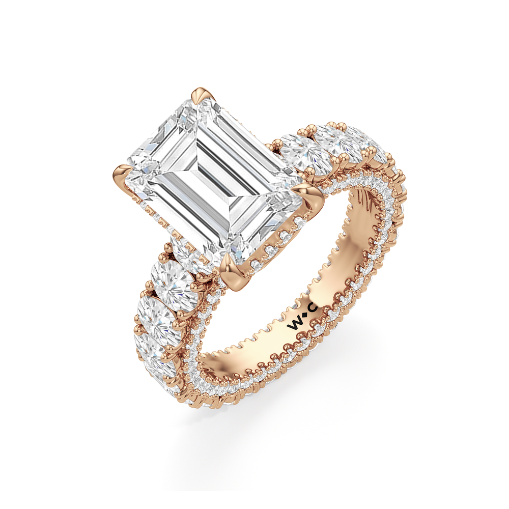 Emerald Cut The Broome Ring with Lab Grown Diamond in 14KT Rose Gold view 5
