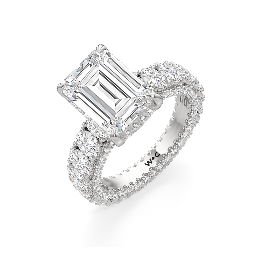 Emerald Cut The Broome Ring with Lab Grown Diamond in 14KT Platinum view 5
