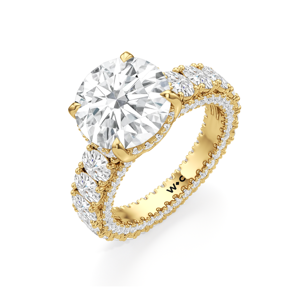 Round Cut The Broome Ring with Lab Grown Diamond in 14KT Yellow Gold view 5
