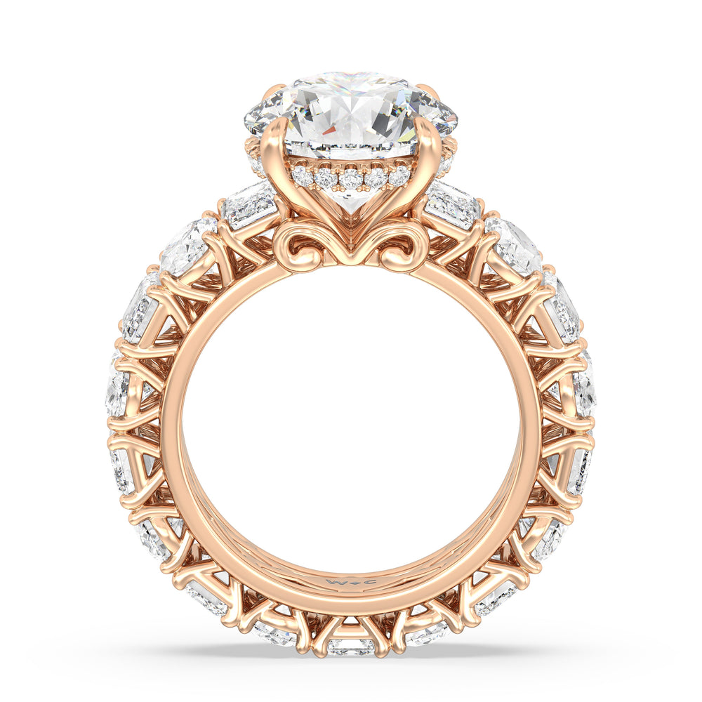 The Wall Street Ring with Round Cut Diamond in 14KT Rose Gold view 2
