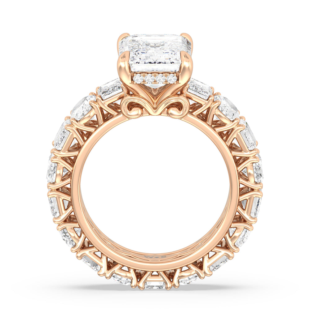 The Wall Street Ring with Emerald Cut Diamond in 14KT Rose Gold view 2
