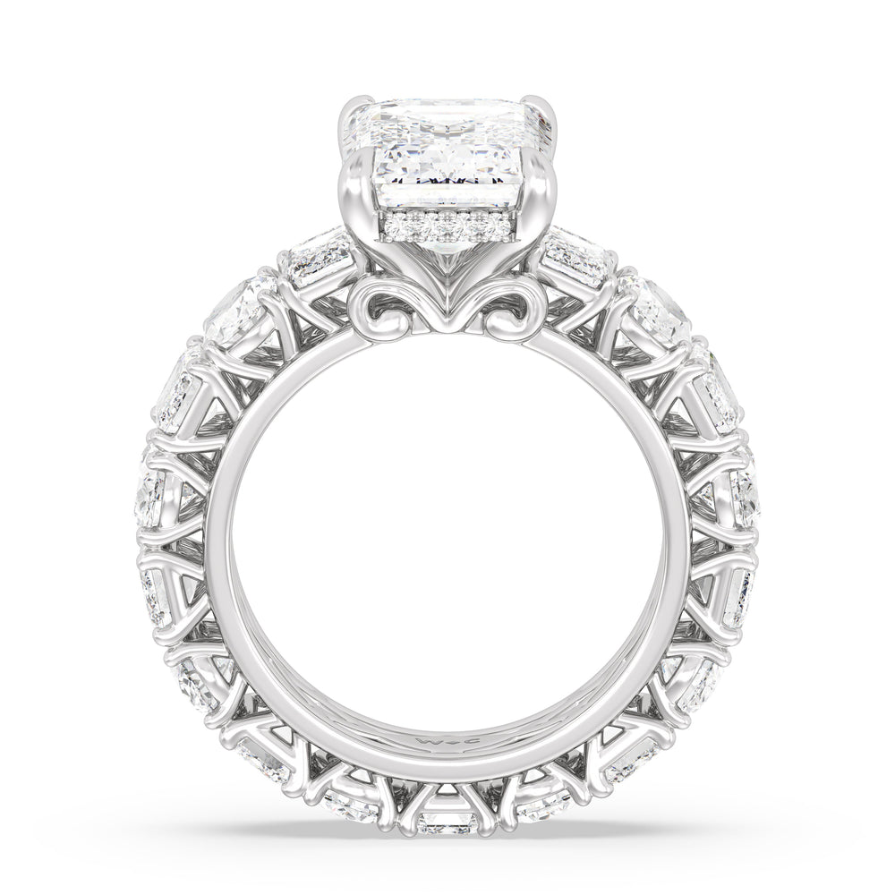 The Wall Street Ring with Emerald Cut Diamond in 14KT Platinum view 2
