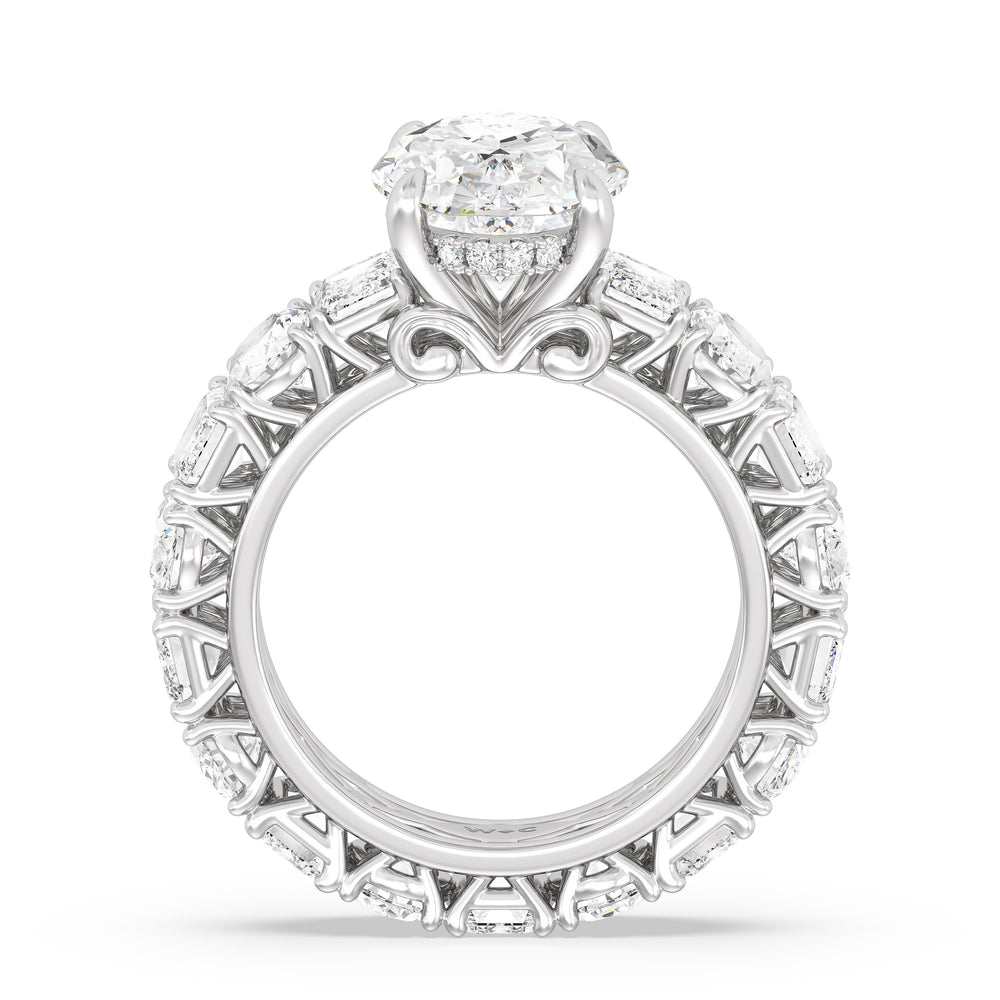 The Wall Street Ring with Oval Cut Diamond in 14KT Platinum view 2
