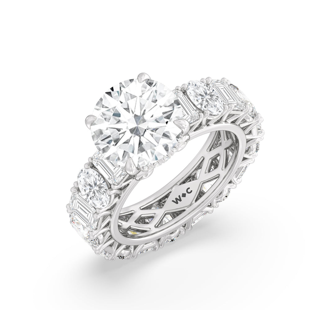 The Wall Street Ring with Round Cut Diamond in 14KT Platinum view 3

