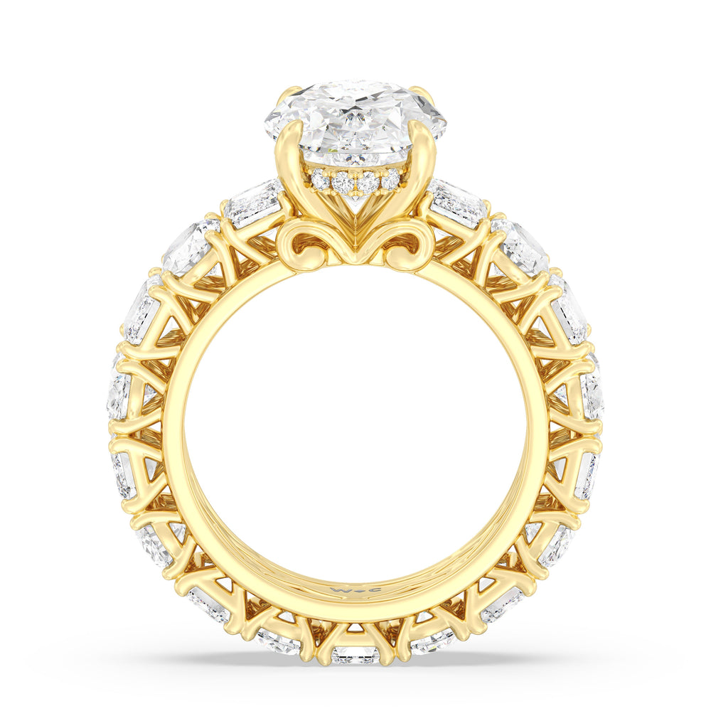 The Wall Street Ring with Oval Cut Diamond in 14KT Yellow Gold view 2
