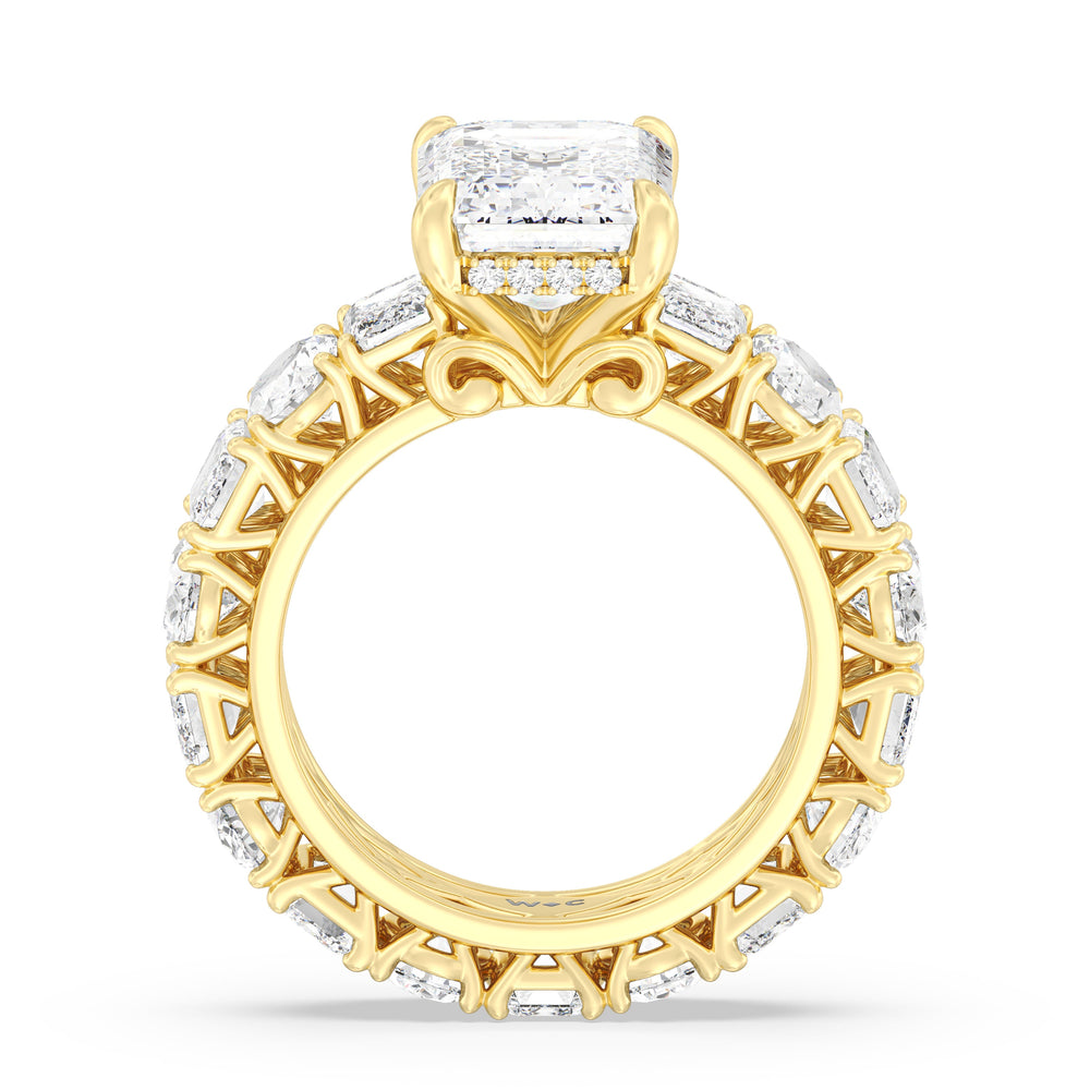 The Wall Street Ring with Emerald Cut Diamond in 14KT Yellow Gold view 2
