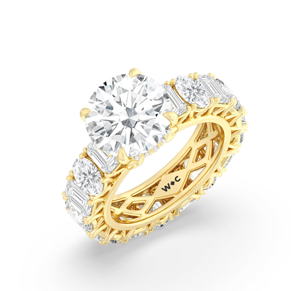 The Wall Street Ring with Round Cut Diamond in 14KT Yellow Gold view 3
