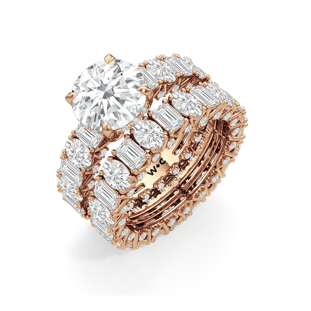 Round Cut The Wall Street Ring with Lab Grown Diamond in 14KT Rose Gold view 6
