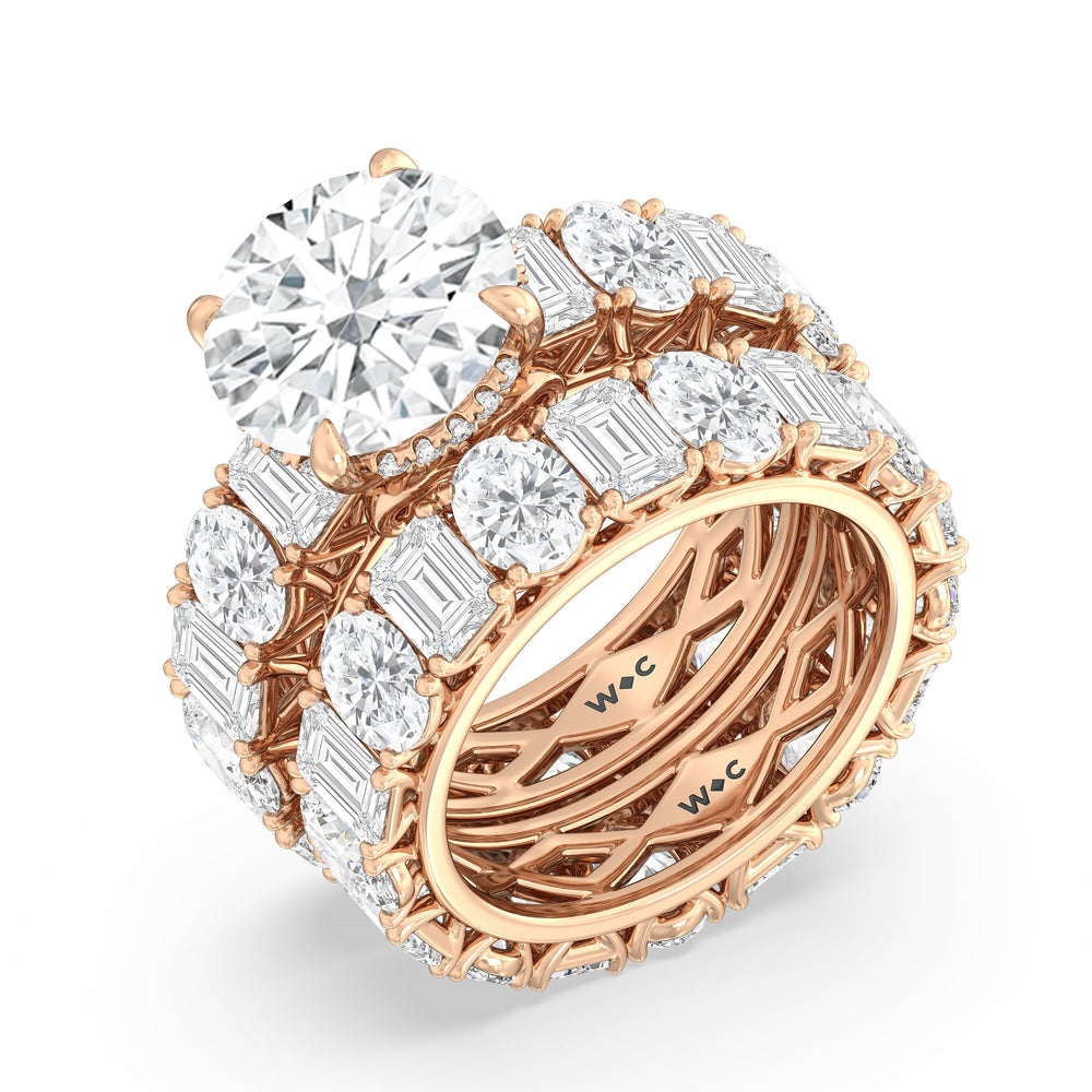 The Wall Street Ring with Round Cut Diamond in 14KT Rose Gold view 4
