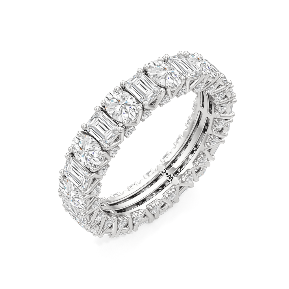 The Wall Street Diamond Band with Platinum Cut Diamond in 14KT Platinum view 5

