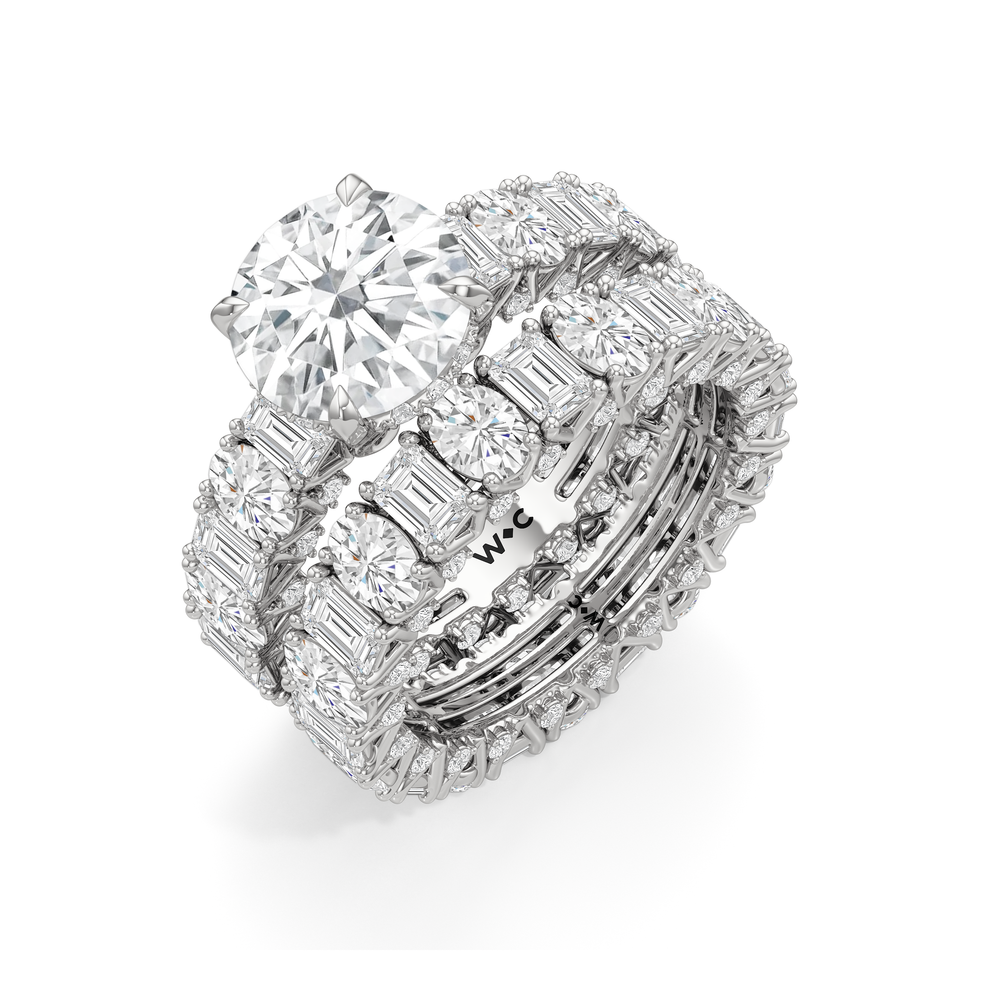 Oval Cut The Wall Street Ring with Lab Grown Diamond in 14KT Platinum view 6
