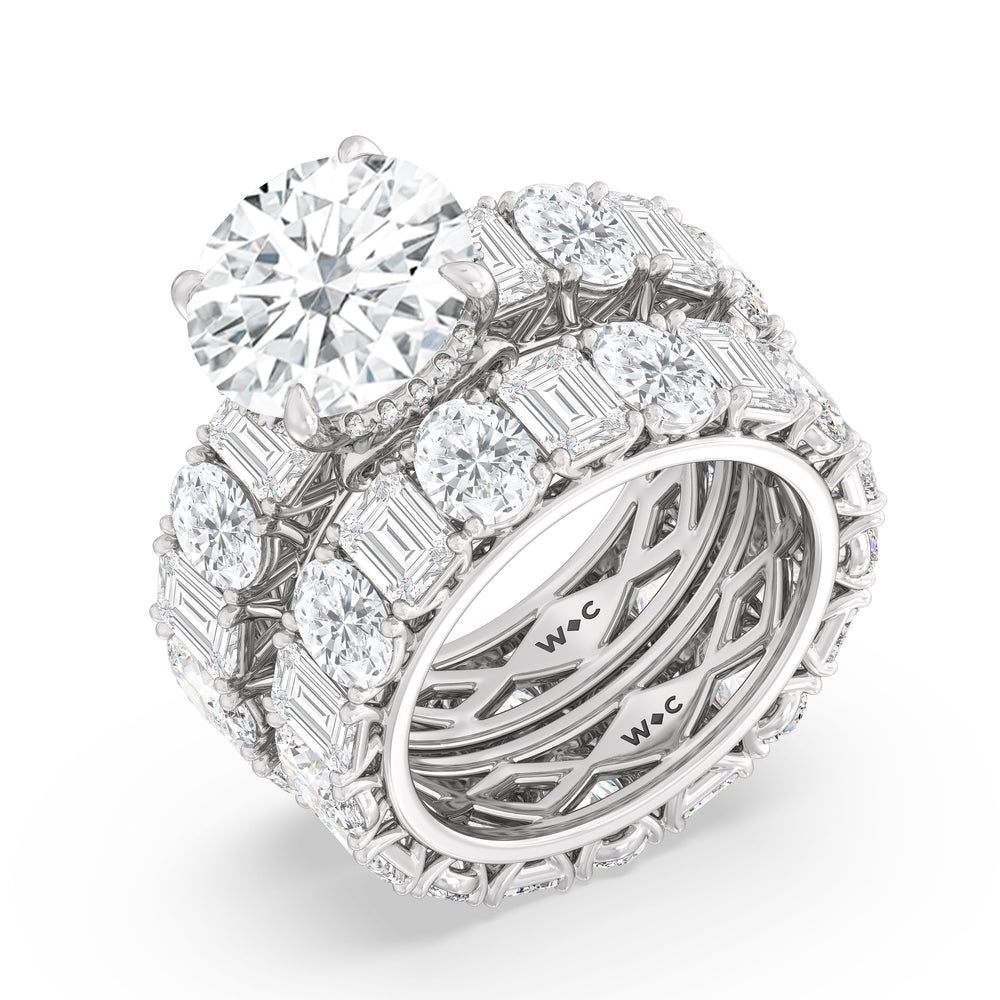 The Wall Street Ring with Oval Cut Diamond in 14KT Platinum view 4
