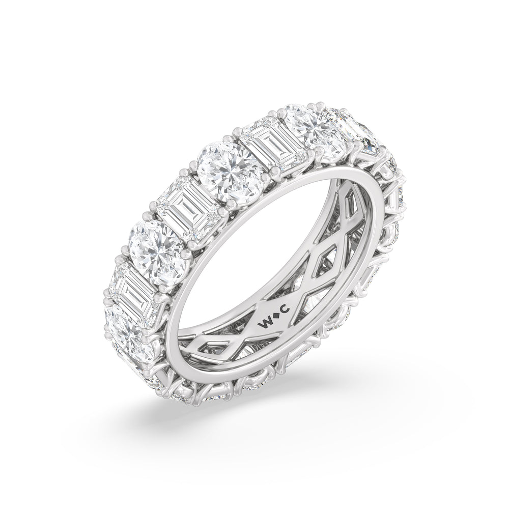 The Nolita Eternity Ring with Platinum / Lab / 6 Cut Diamond in 14KT Platinum / Lab / 6 view 3
