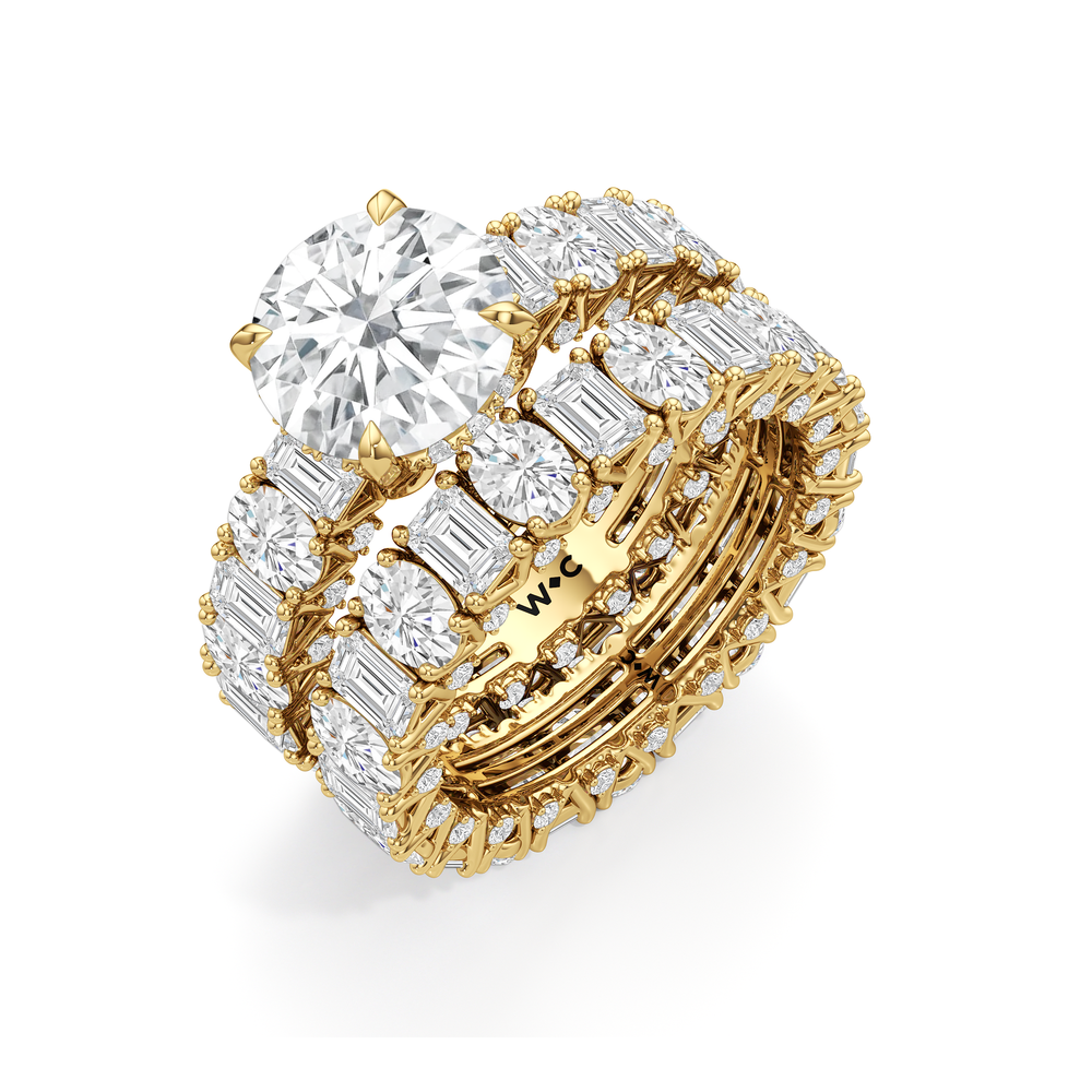 Oval Cut The Wall Street Ring with Lab Grown Diamond in 14KT Yellow Gold view 6
