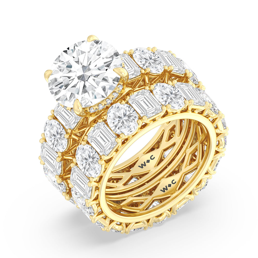 The Wall Street Ring with Oval Cut Diamond in 14KT Yellow Gold view 4
