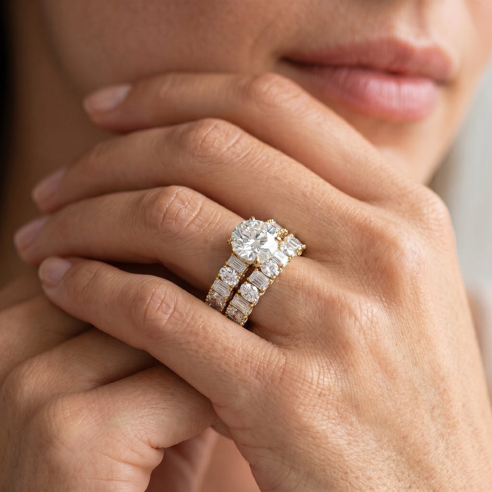 The Wall Street Diamond Band with 18KT Rose Gold Cut Diamond in 14KT Rose Gold view 3
