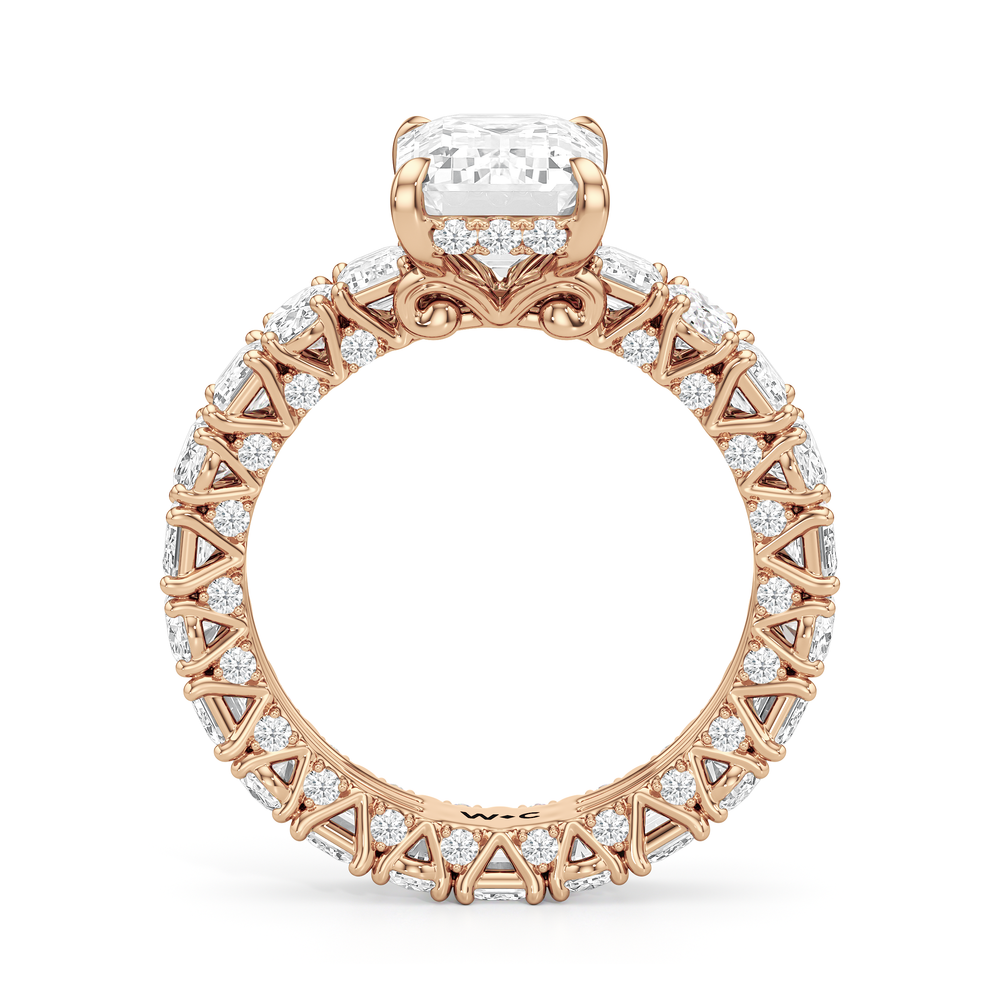 Emerald Cut The Wall Street Ring with Lab Grown Diamond in 14KT Rose Gold view 4
