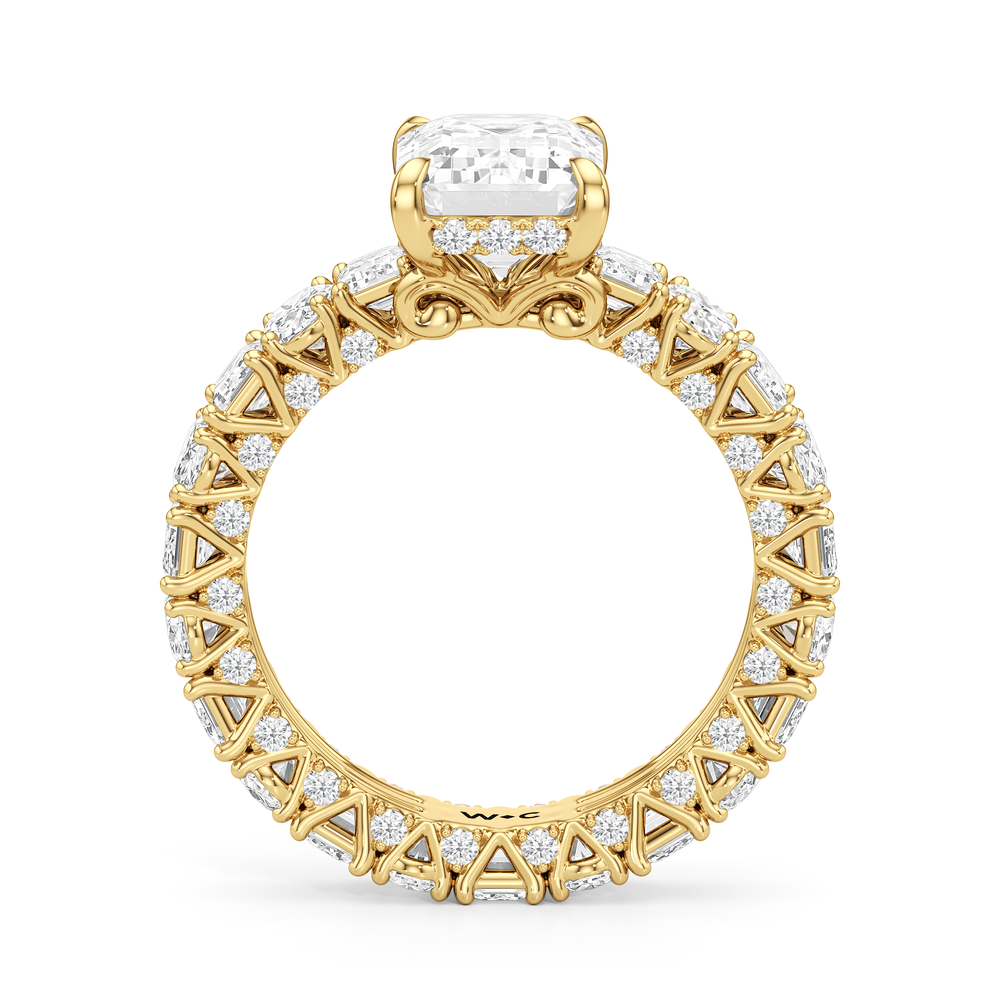 Emerald Cut The Wall Street Ring with Lab Grown Diamond in 14KT Yellow Gold view 4
