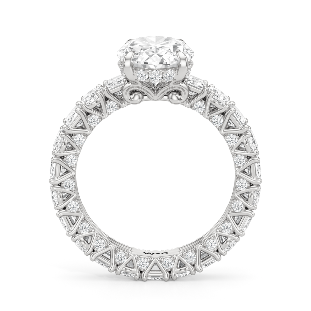 Oval Cut The Wall Street Ring with Lab Grown Diamond in 14KT Platinum view 4
