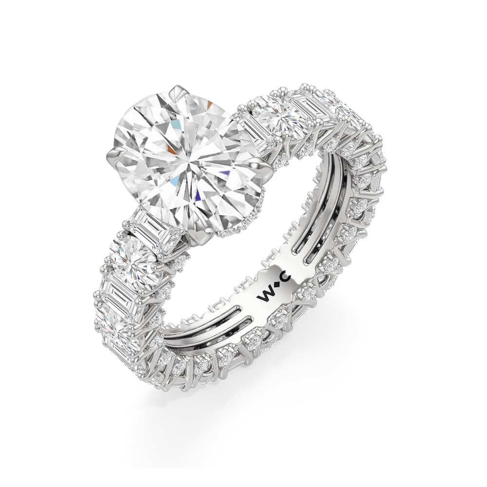 Oval Cut The Wall Street Ring with Lab Grown Diamond in 14KT Platinum view 5
