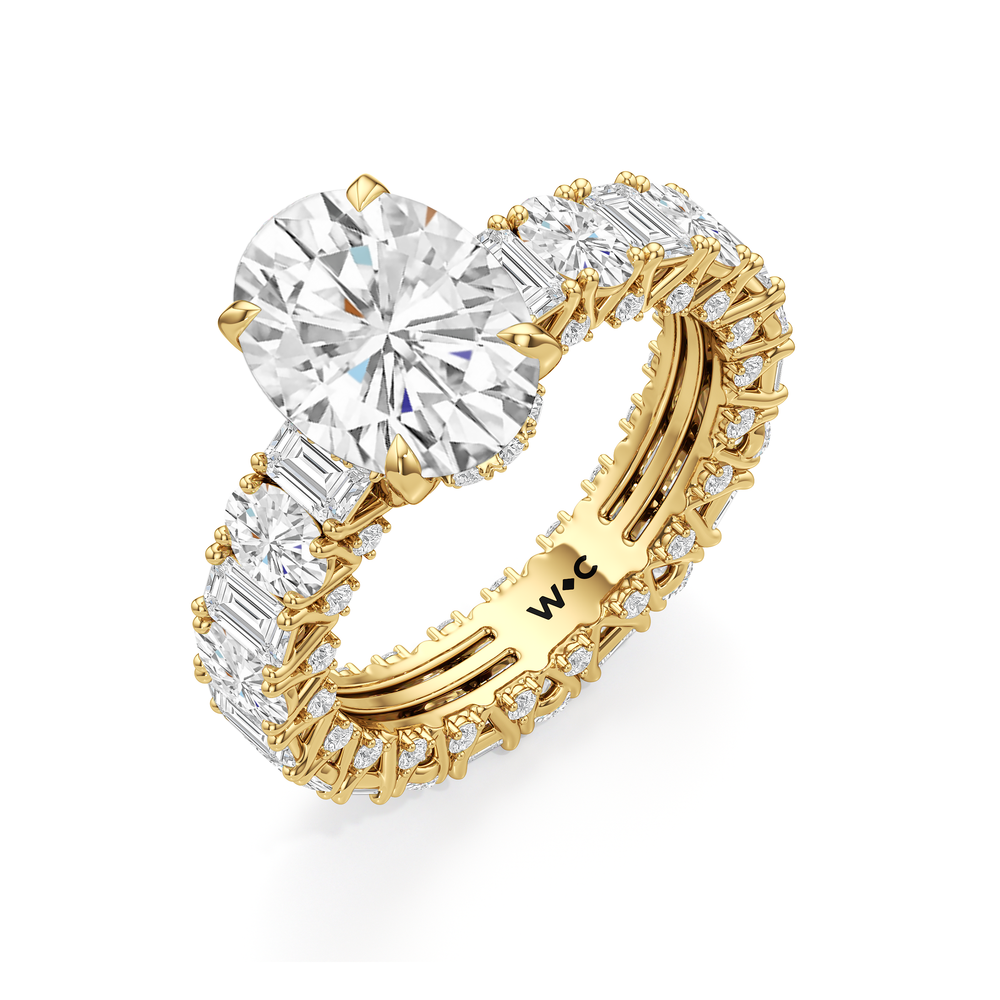 Oval Cut The Wall Street Ring with Lab Grown Diamond in 14KT Yellow Gold view 5
