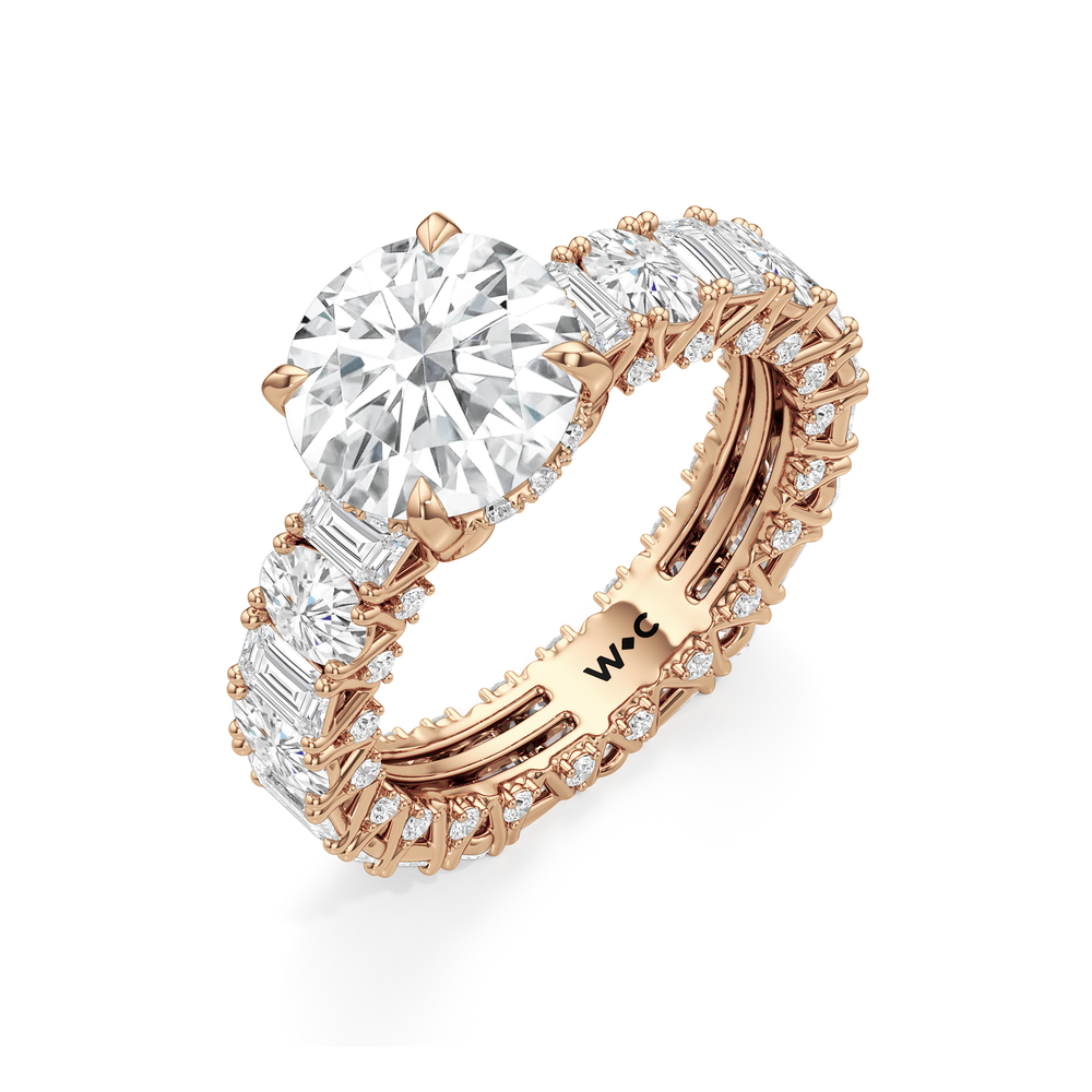 Round Cut The Wall Street Ring with Lab Grown Diamond in 14KT Rose Gold view 5
