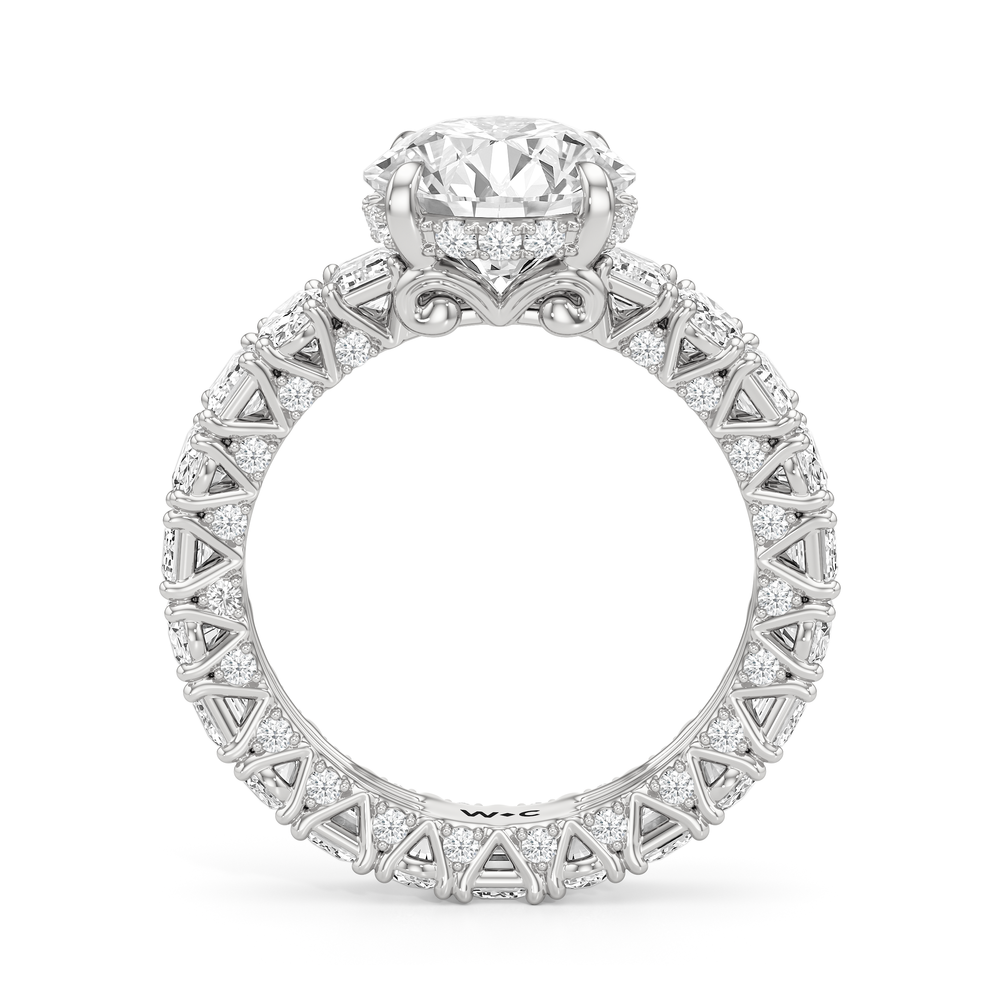 Round Cut The Wall Street Ring with Lab Grown Diamond in 14KT Platinum view 4
