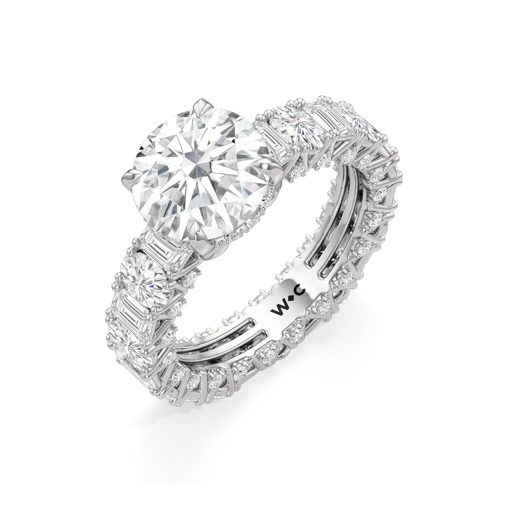 Round Cut The Wall Street Ring with Lab Grown Diamond in 14KT Platinum view 5
