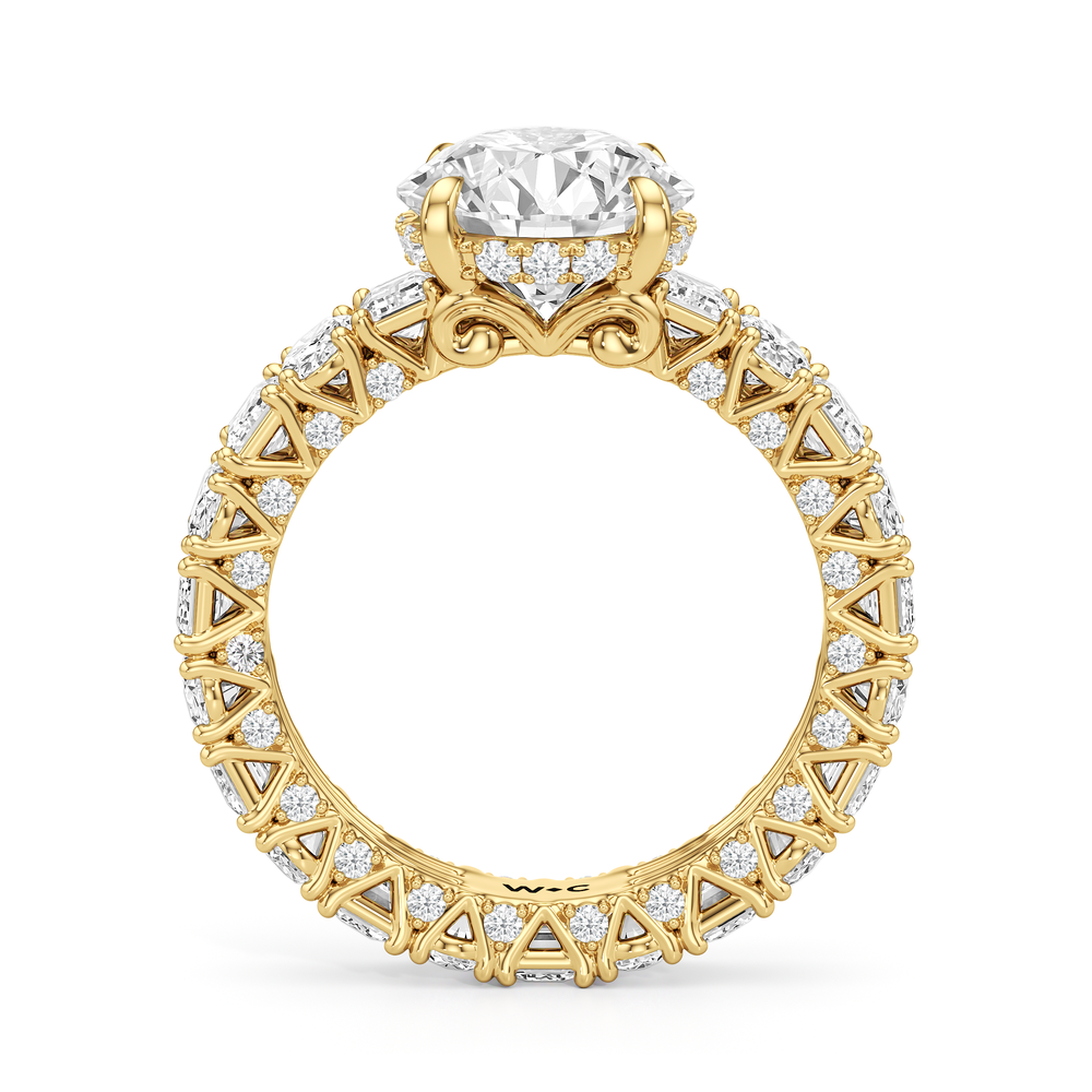 Round Cut The Wall Street Ring with Lab Grown Diamond in 14KT Yellow Gold view 4
