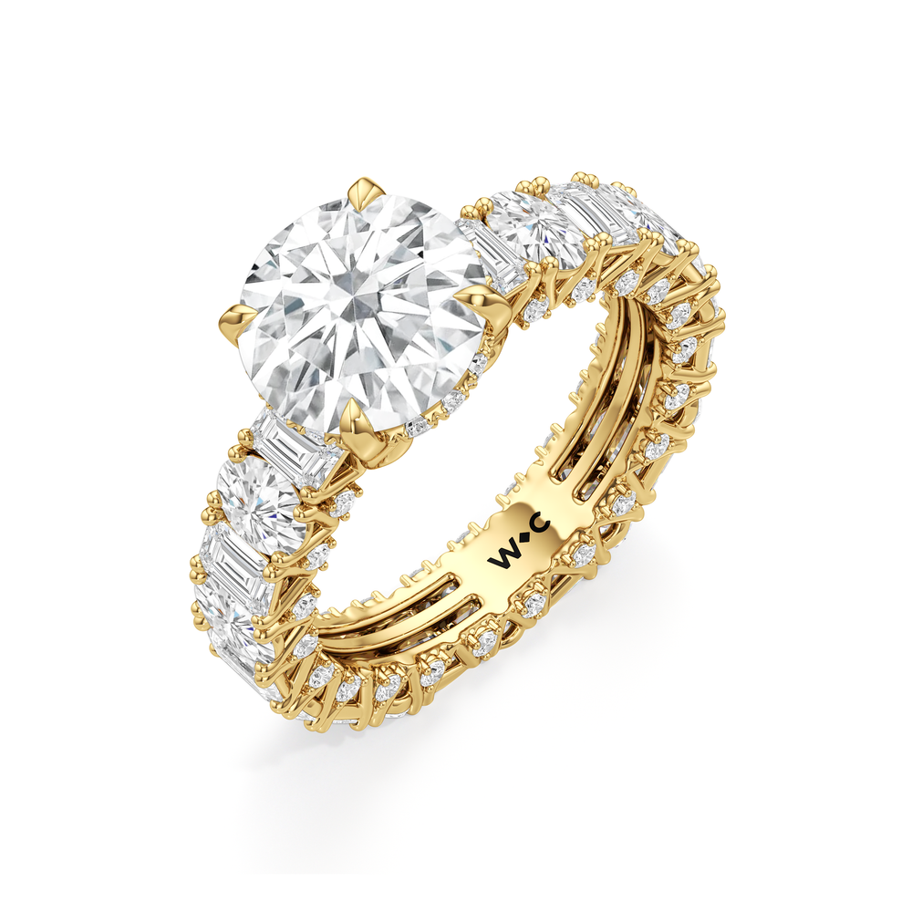 Round Cut The Wall Street Ring with Lab Grown Diamond in 14KT Yellow Gold view 5
