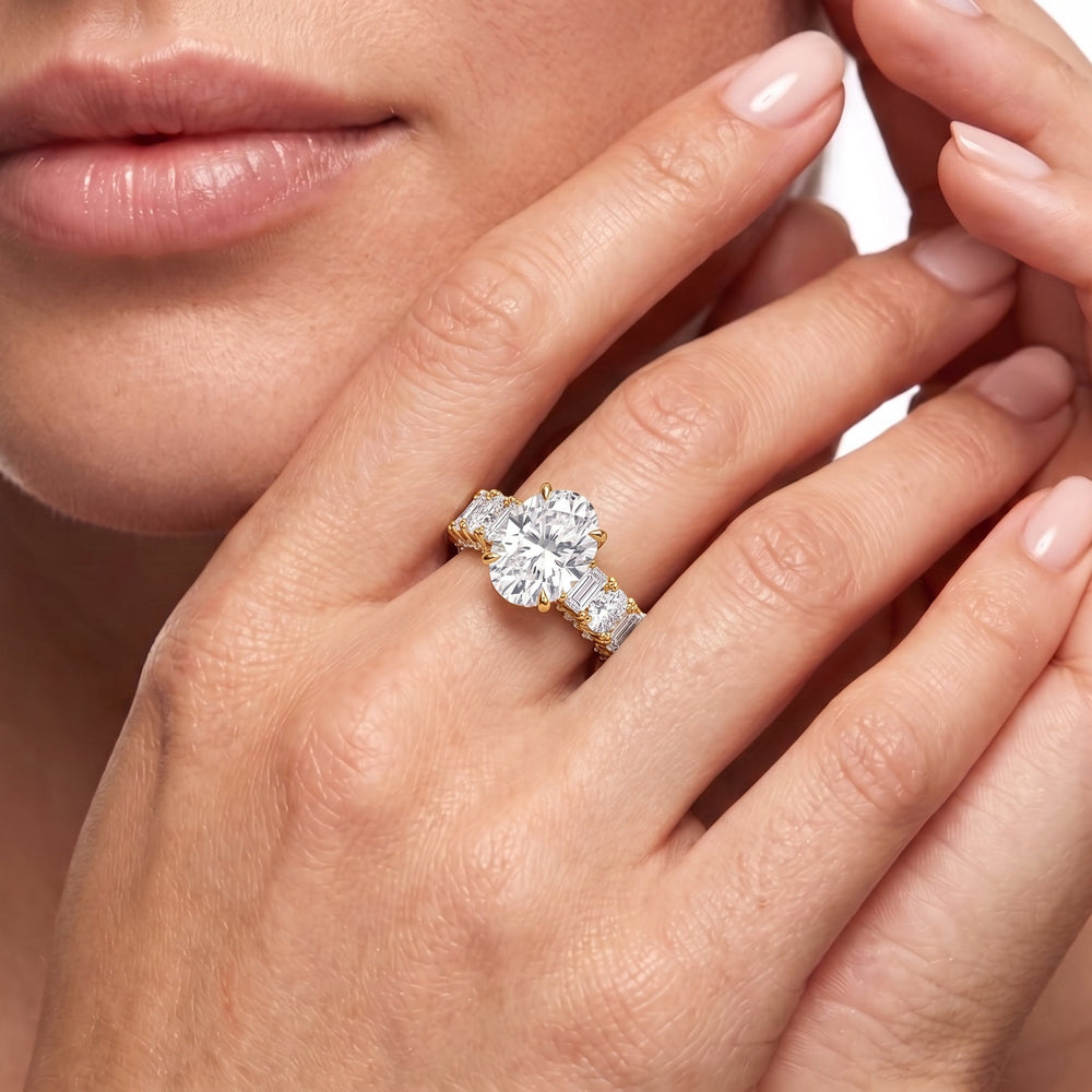 Round Cut The Wall Street Ring with Lab Grown Diamond in 14KT Platinum view 2
