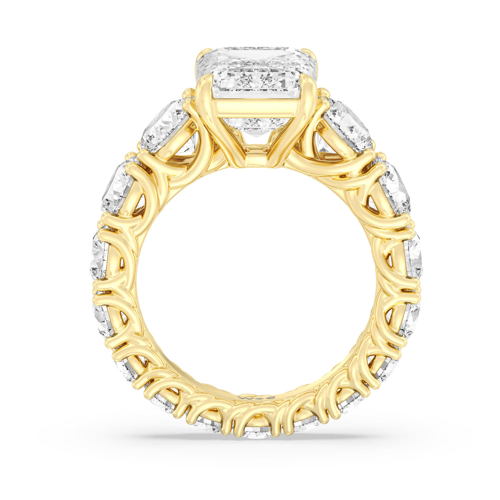 The Upper West Side Ring with Emerald Cut Diamond in 14KT Yellow Gold view 3

