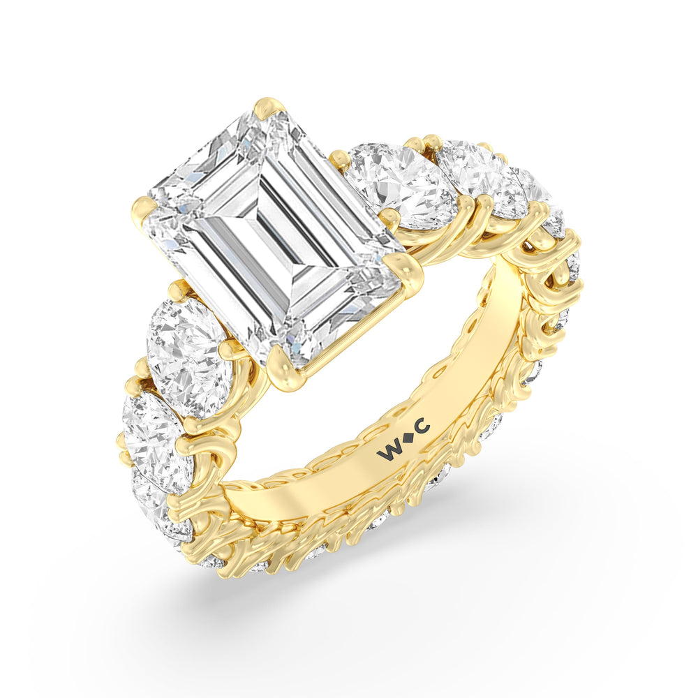 The Upper West Side Ring with Emerald Cut Diamond in 14KT Yellow Gold view 4
