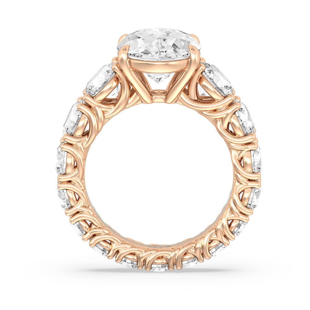 The Upper West Side Ring with Oval Cut Diamond in 14KT Rose Gold view 3
