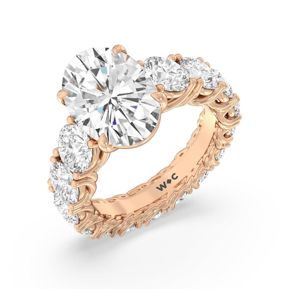 The Upper West Side Ring with Oval Cut Diamond in 14KT Rose Gold view 4

