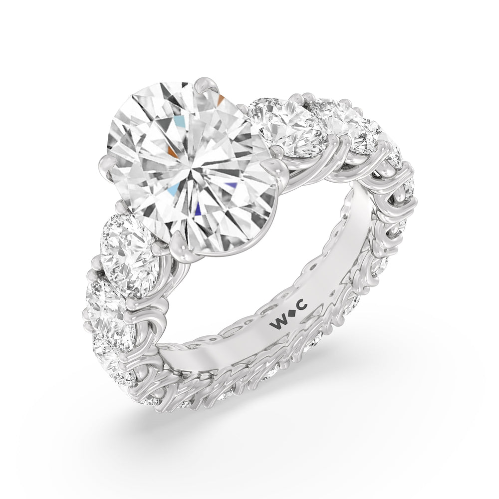 The Upper West Side Ring with Oval Cut Diamond in 14KT Platinum view 4

