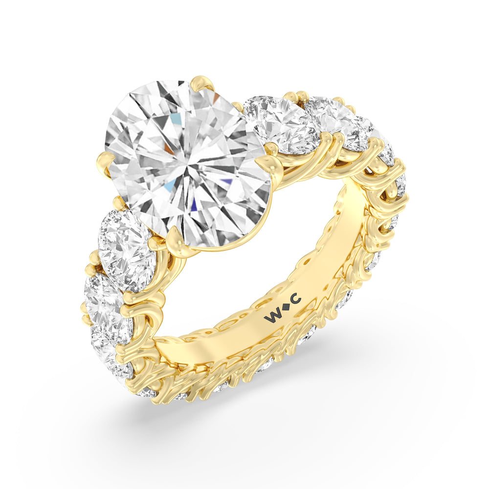 The Upper West Side Ring with Oval Cut Diamond in 14KT Yellow Gold view 4
