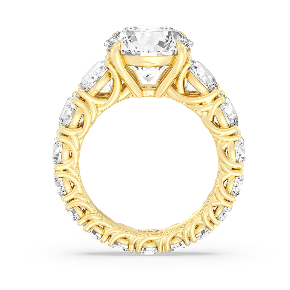 The Upper West Side Ring with Round Cut Diamond in 14KT Yellow Gold view 2
