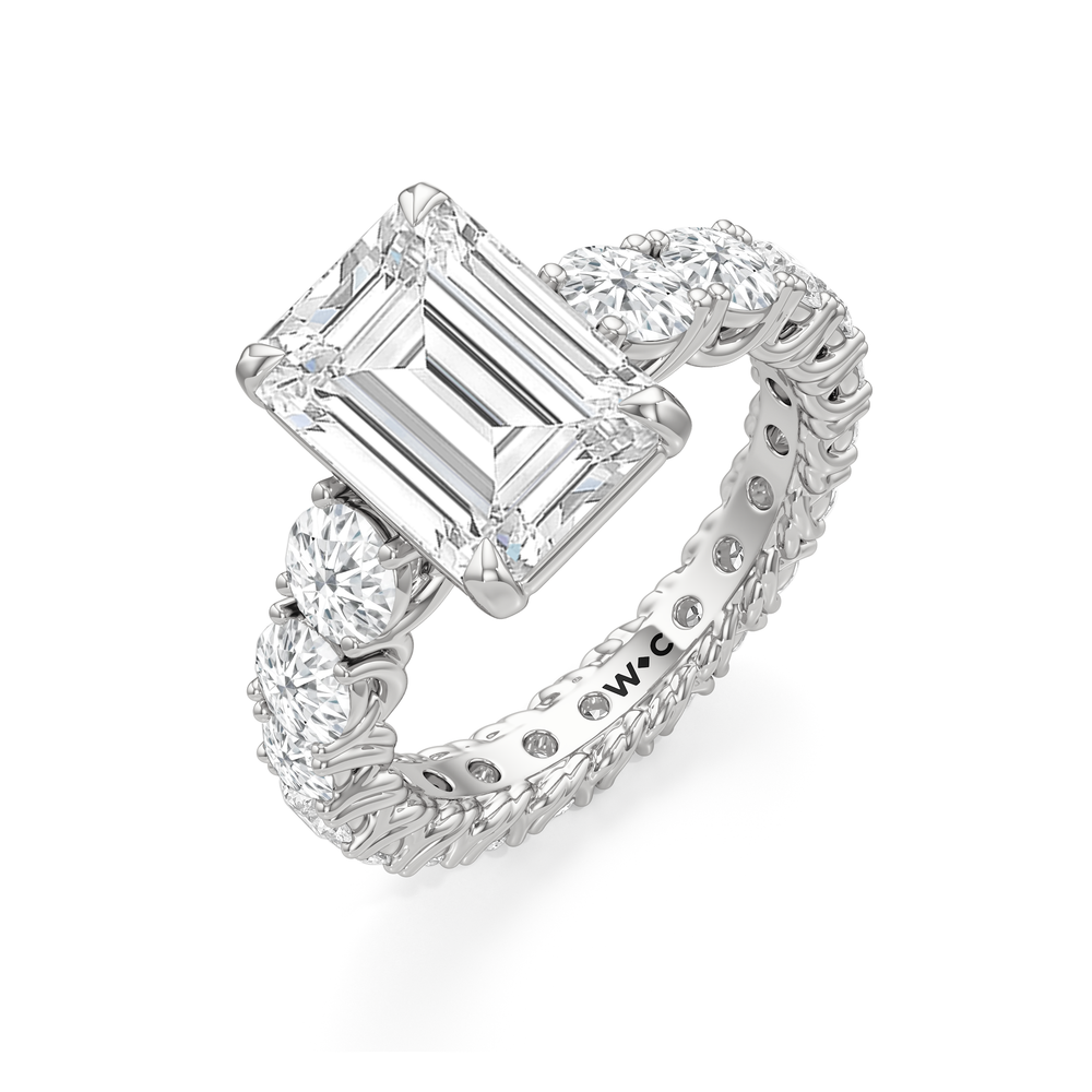 Emerald Cut The Upper West Side Ring with Lab Grown Diamond in 14KT Platinum view 5
