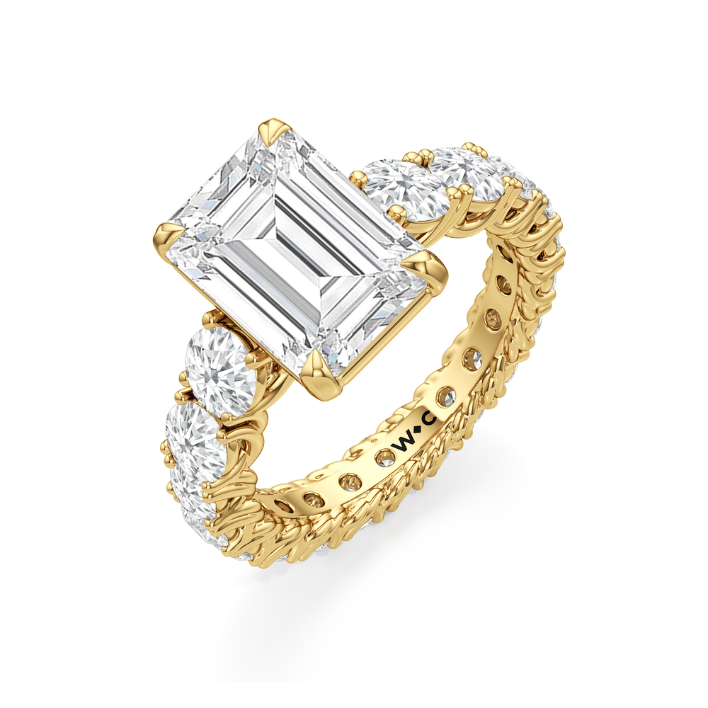 Emerald Cut The Upper West Side Ring with Lab Grown Diamond in 14KT Yellow Gold view 5
