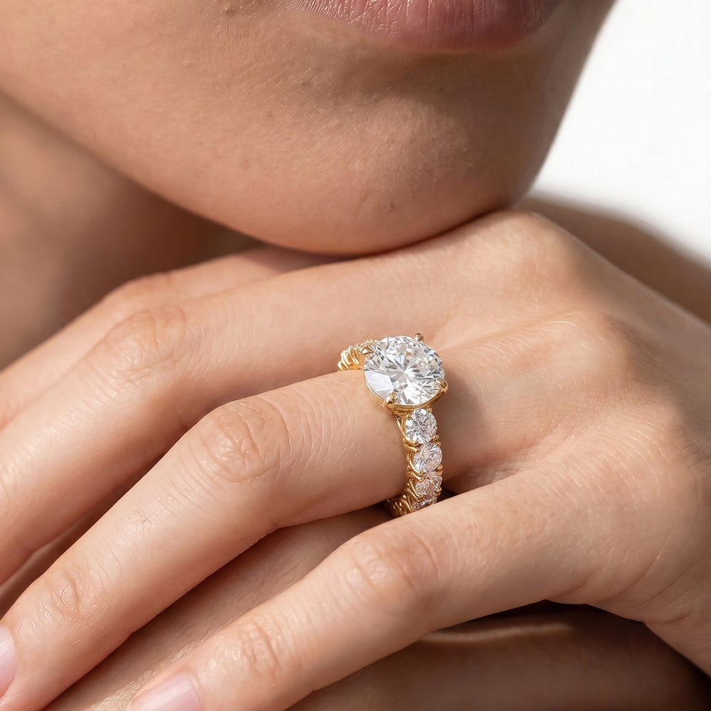 Emerald Cut The Upper West Side Ring with Lab Grown Diamond in 14KT Yellow Gold view 2
