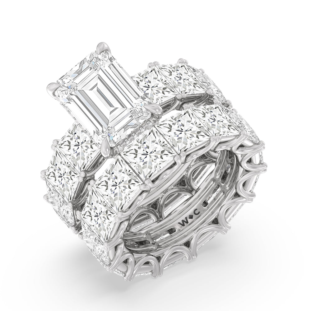 The West Village Ring with Emerald Cut Diamond in 14KT Platinum view 4
