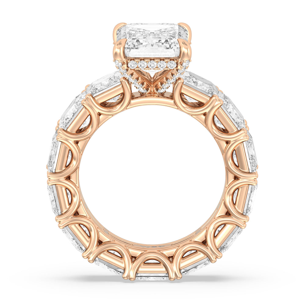 The West Village Ring with Emerald Cut Diamond in 14KT Rose Gold view 2
