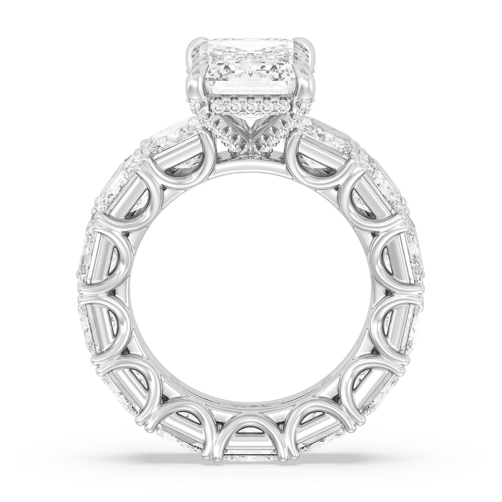 The West Village Ring with Emerald Cut Diamond in 14KT Platinum view 2
